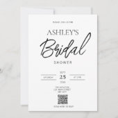 Minimalistische uitnodiging voor de douche met zwa (Voorkant)