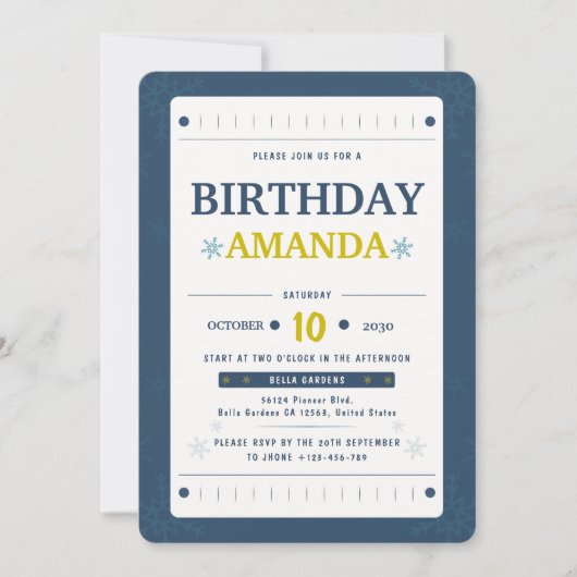 Minimalistische uitnodiging voor de winterverjaard (Voorkant)