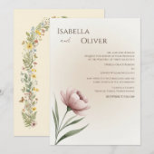 Minimalistische uitnodiging voor een bruiloft met  (Voorkant / Achterkant)