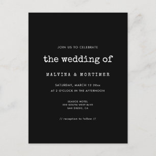 minimalistische uitnodiging voor een bruiloft met