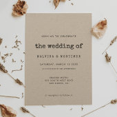 minimalistische uitnodiging voor een bruiloft met