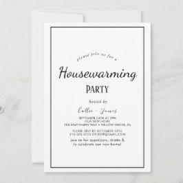 Minimalistische uitnodiging voor een housewarmingp
