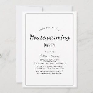 Minimalistische uitnodiging voor een housewarmingp