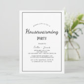 Minimalistische uitnodiging voor een housewarmingp (Staand voorkant)