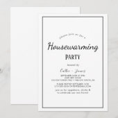 Minimalistische uitnodiging voor een housewarmingp (Voorkant / Achterkant)