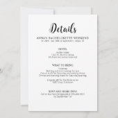 Minimalistische uitnodiging voor een vrijgezellenr (Achterkant)