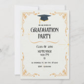 Minimalistische uitnodiging voor een White Graduat (Voorkant)