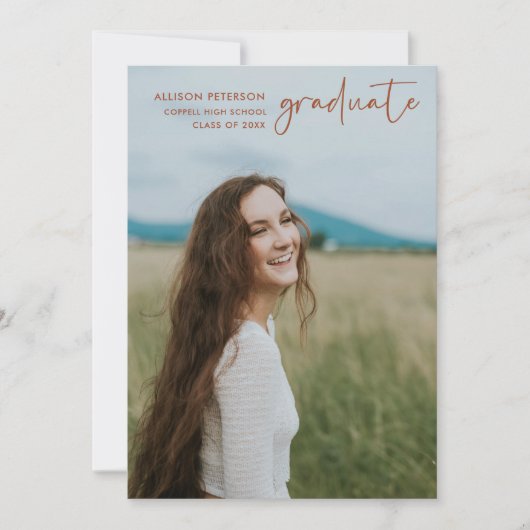 Minimalistische uitnodiging voor eindexamenfeest (Voorkant)