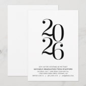 Minimalistische uitnodiging voor eindexamenfeest 2 (Voorkant / Achterkant)