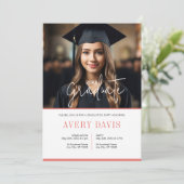 Minimalistische uitnodiging voor fotoafstudeerfees (Staand voorkant)