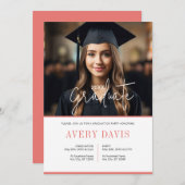 Minimalistische uitnodiging voor fotoafstudeerfees (Voorkant / Achterkant)