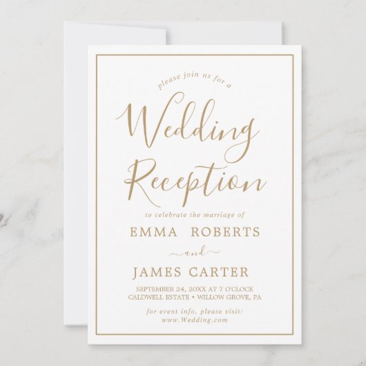 Minimalistische uitnodiging voor gouden huwelijksr (Voorkant)