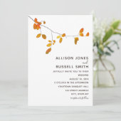 Minimalistische uitnodiging voor herfstbruiloft (Staand voorkant)