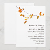 Minimalistische uitnodiging voor herfstbruiloft (Voorkant / Achterkant)