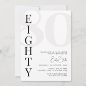 Minimalistische uitnodiging voor het 80e verjaarda (Voorkant)