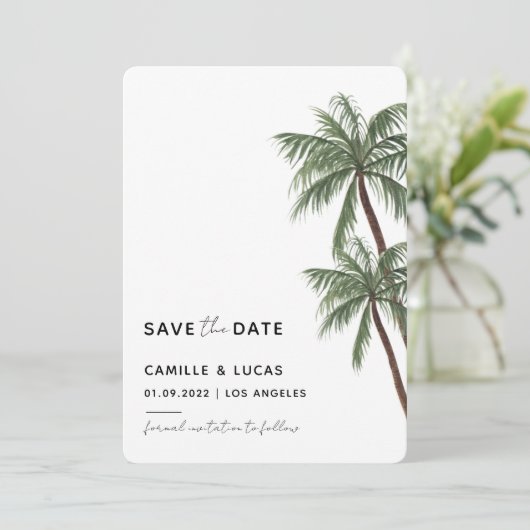 Minimalistische uitnodiging voor het bruiloft van (Staand voorkant)