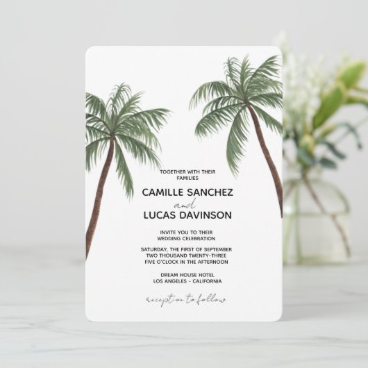 Minimalistische uitnodiging voor het bruiloft van  (Staand voorkant)