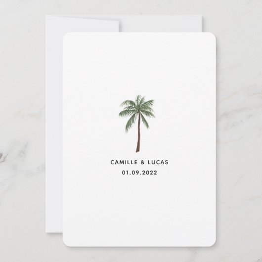 Minimalistische uitnodiging voor het bruiloft van (Achterkant)