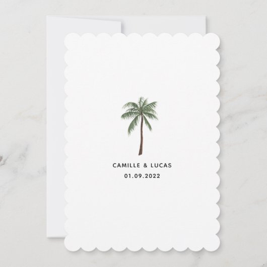 Minimalistische uitnodiging voor het bruiloft van (Achterkant)