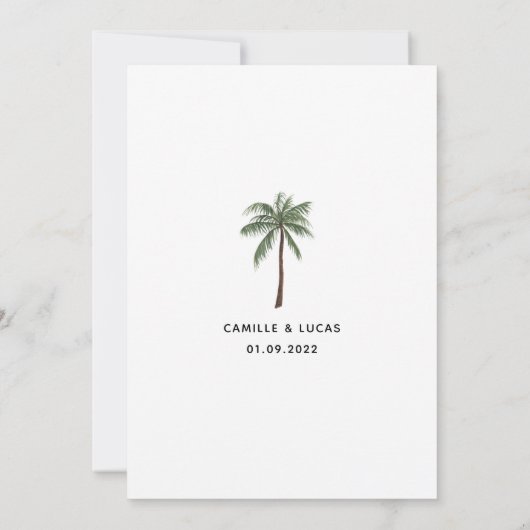 Minimalistische uitnodiging voor het bruiloft van  (Achterkant)