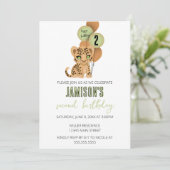 Minimalistische uitnodiging voor het luipaardverja (Staand voorkant)