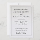 Minimalistische uitnodiging voor ivoren bruiloft (Voorkant)