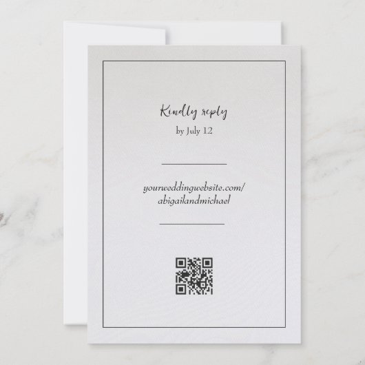 Minimalistische uitnodiging voor ivoren bruiloft (Achterkant)