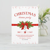 Minimalistische uitnodiging voor kerstdiner (Staand voorkant)