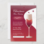 Minimalistische uitnodiging voor kerstwijnproeveri (Voorkant)