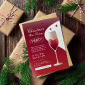 Minimalistische uitnodiging voor kerstwijnproeveri