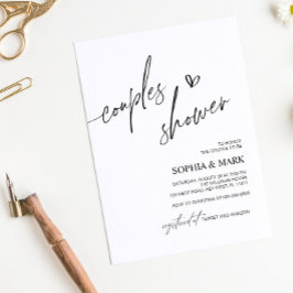 Minimalistische uitnodiging voor koppel baby showe