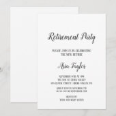 Minimalistische Uitnodiging voor Pensioenpartij (Voorkant / Achterkant)