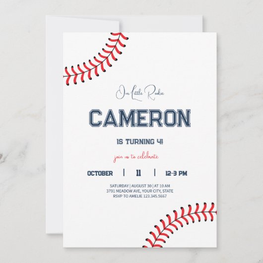 Minimalistische uitnodiging voor verjaardagsfeestj (Voorkant)