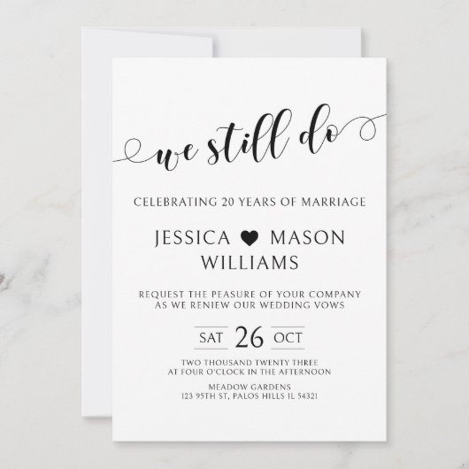 Minimalistische uitnodiging voor verlenging van de (Voorkant)