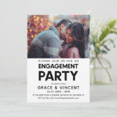 Minimalistische uitnodiging voor verlovingsfeest (Staand voorkant)