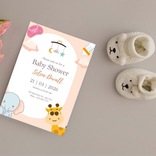 Minimalistische uitnodigingen voor Baby shower