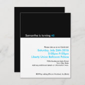 Minimalistische uitnodigingen voor de 40e verjaard (Voorkant / Achterkant)