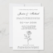 Minimalistische uitnodigingen voor tijdloze bloei (Voorkant)