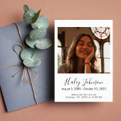 Minimalistische uitvaart aankondiging