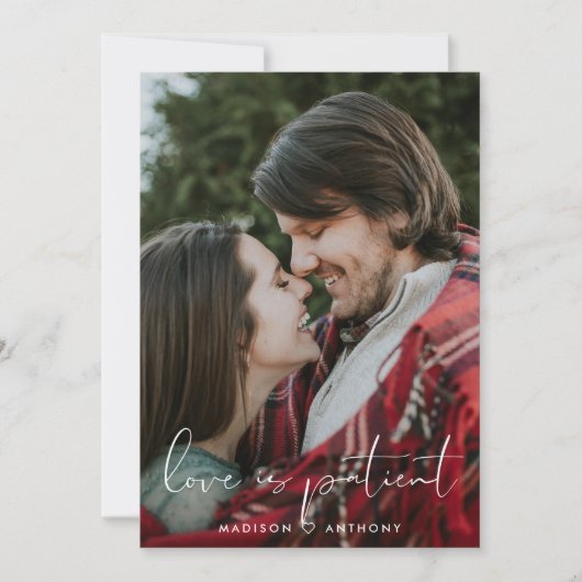 Minimalistische uitverkoren blauwe trouw-uitstel f aankondiging (Voorkant)