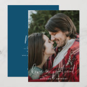 Minimalistische uitverkoren blauwe trouw-uitstel f aankondiging (Voorkant / Achterkant)