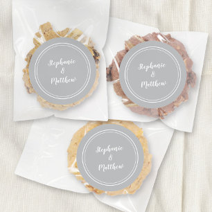 Minimalistische Ultimate Gray Trouw Bruid Bruidego Ronde Sticker