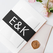 Minimalistische Ultra Moderne Vette Grote Monogram Uitnodigingen Wikkel