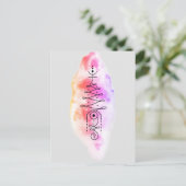 Minimalistische Unalome-doodle-regenboog Briefkaart (Staand voorkant)