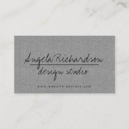 Minimalistische unieke handgeschreven blogger grij visitekaartje