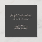 Minimalistische unieke handgeschreven blogger Peac Vierkante Visitekaartje (Achterkant)