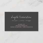 Minimalistische unieke handgeschreven blogger Peac Visitekaartje (Achterkant)