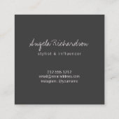 Minimalistische unieke handgeschreven blogger Pink Vierkante Visitekaartje (Achterkant)