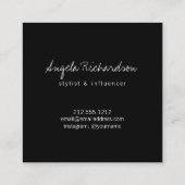 Minimalistische unieke handgeschreven blogger zwar vierkante visitekaartje (Achterkant)