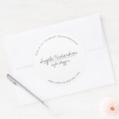 Minimalistische Unieke Handgeschreven Wit Ronde Sticker (Envelop)